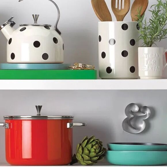 Kate Spade for Lenox White with Black Polka Dots Utensils Holder - Picture 5 of 6